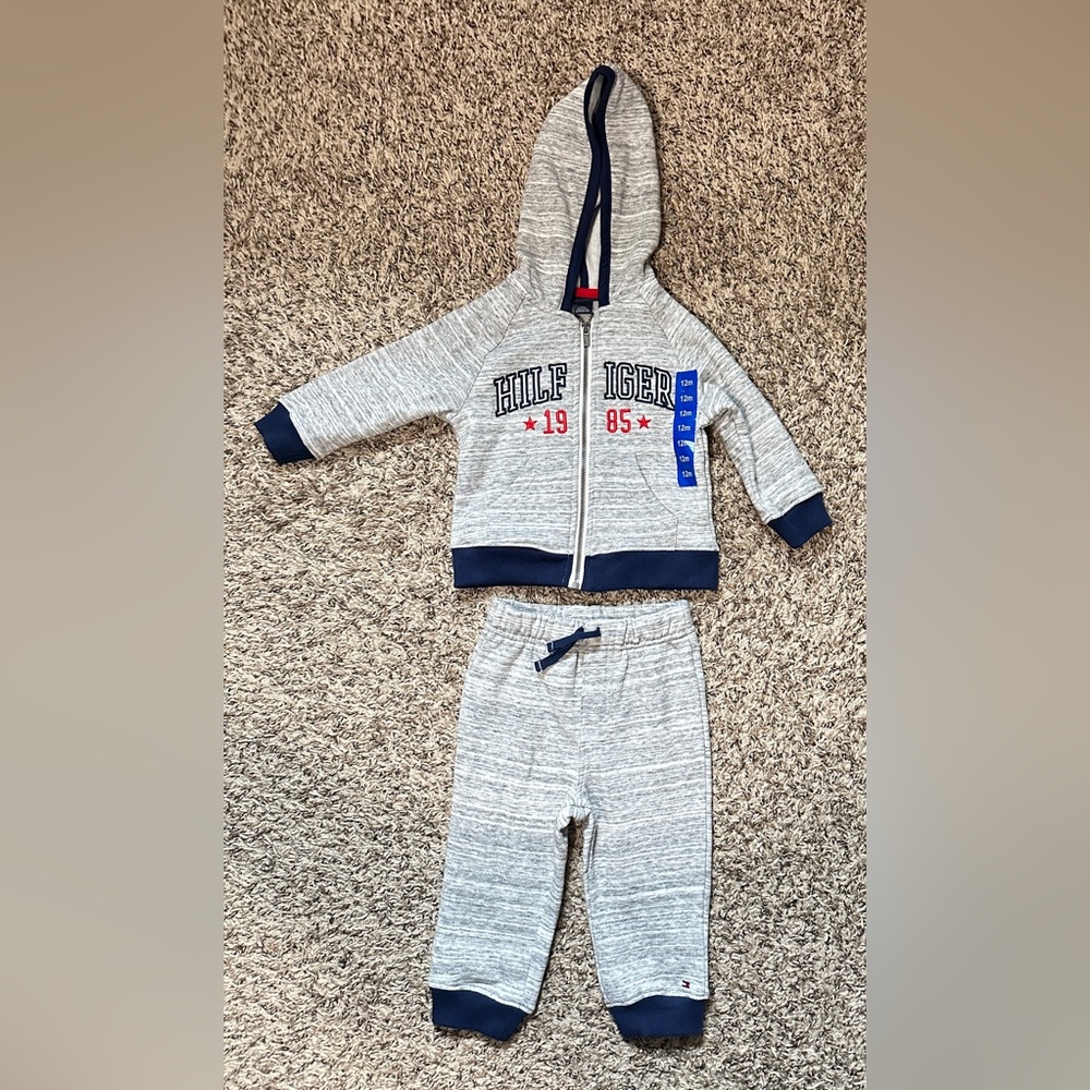 Kids' Hilfiger Logo Zip Hoodie and Pants